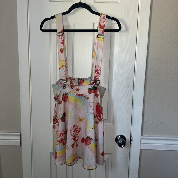 Strawberry Shortcake Suspenders Skater Cartoon Skirt Hot Topic Size Small - Picture 2 of 8